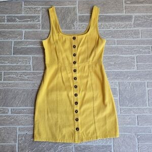 Chloe & Katie Mustard Yellow Button Front Dress Size Medium